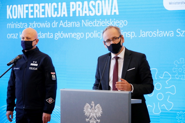 Konferencja szefa Policji i ministra zdrowia