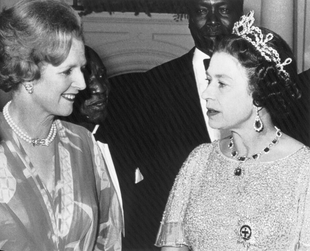 Margaret Thatcher and Queen Elizabeth