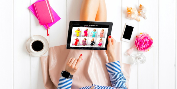 Woman shopping online