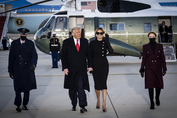 President Trump Departs For Florida At The End Of His Presidency