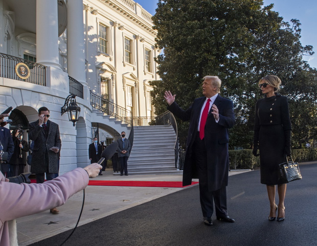 President Donald Trump departs the White House for the last time, on January 20 in Washington, DC.