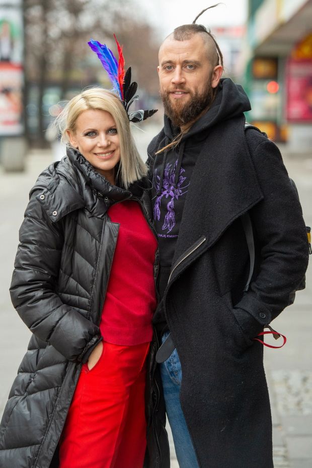 Maria Sadowska i Adrian ?abanowski przed studiem Dzie? Dobry TVN