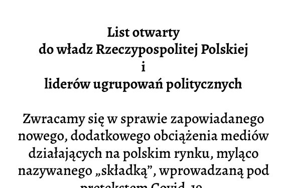 List otwarty do mediów