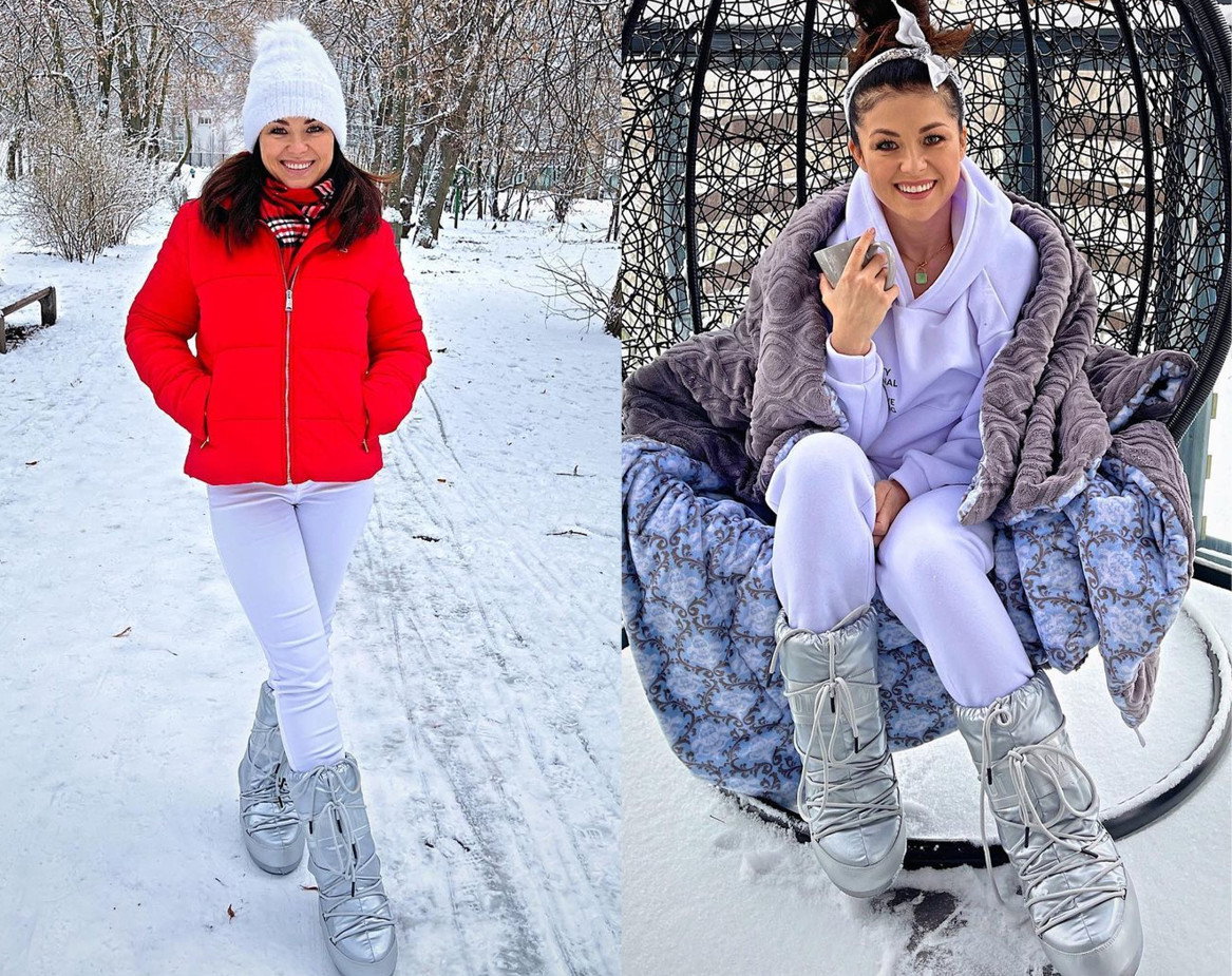 Katarzyna Cichopek w śniegowcach moon boot