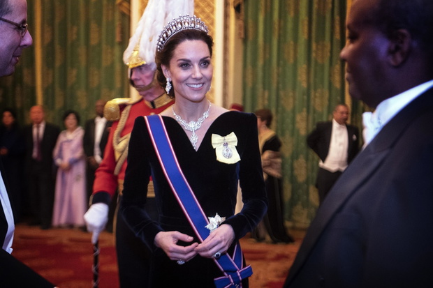 Royals Attend A Reception For The Diplomatic Corps At Buckingham Palace