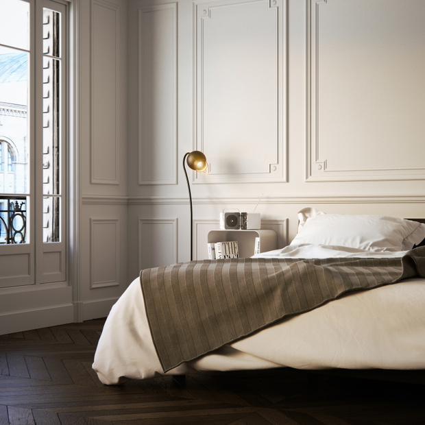 bett in Altbauwohnung