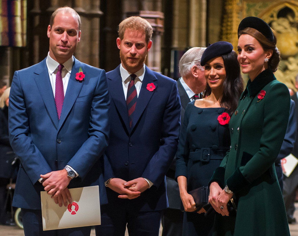 GettyImages-1060279056, Książę William, książę Harry, księżna Meghan, księżna Kate