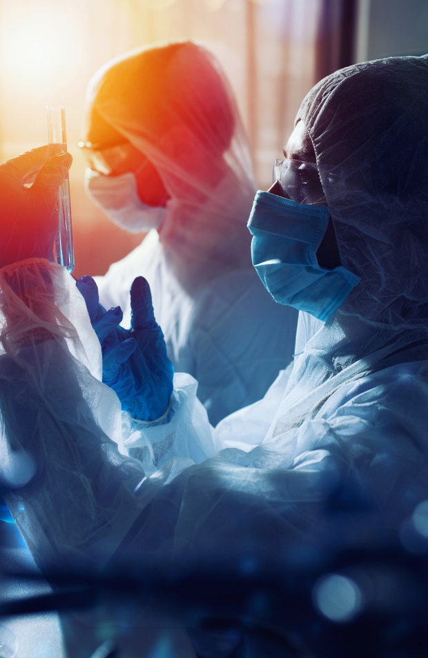 Medical science laboratory. Concept of virus research