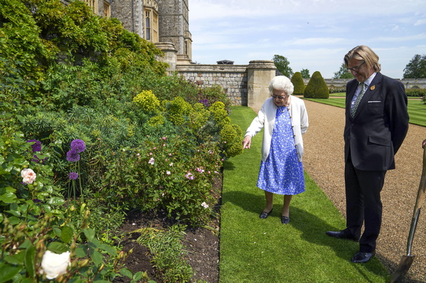 The Queen Receives A Rose Named In Memory Of The Duke Of Edinburgh