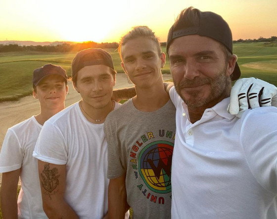 David Beckham, Romeo Beckham, Brooklyn Beckham, Cruz Beckham