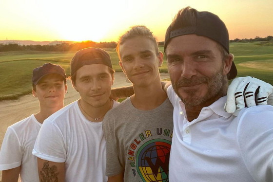 David Beckham, Romeo Beckham, Brooklyn Beckham, Cruz Beckham