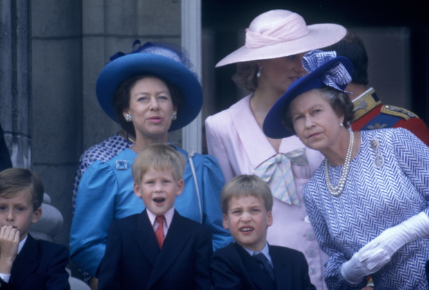 Diana, Princess of Wales ,Prince William,Prince Harry,Queen Elizabeth II,Princess Margaret,Trooping the Colour