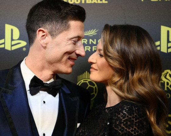 Robert Lewandowski, Anna Lewandowska, gala Złota Piłka 2021, Paryż, 29.11.2021 rok