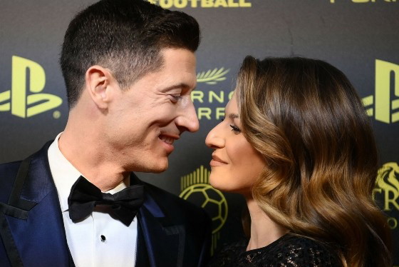 Robert Lewandowski, Anna Lewandowska, gala Złota Piłka 2021, Paryż, 29.11.2021 rok