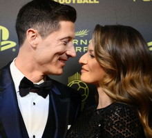 Robert Lewandowski, Anna Lewandowska, gala Złota Piłka 2021, Paryż, 29.11.2021 rok