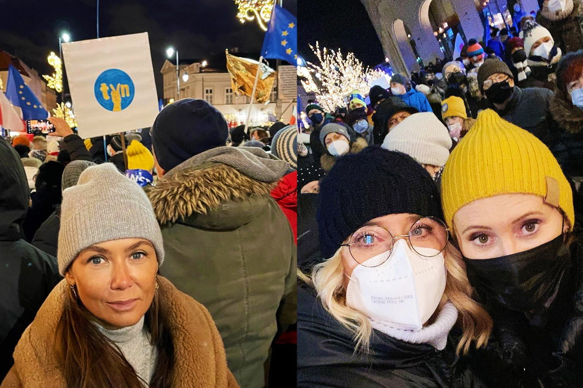 Gwiazdy, protest przeciwko Lex TVN: Kinga Rusin, Agata Młynarska