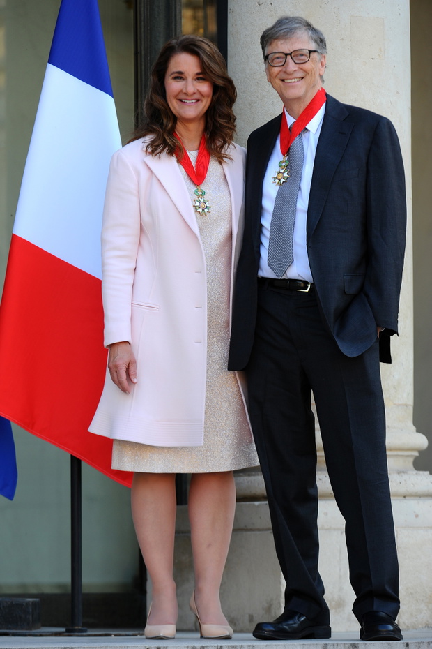 French President Receives Bill Gates, the co-Founder of the Microsoft Company At Elysee Palace