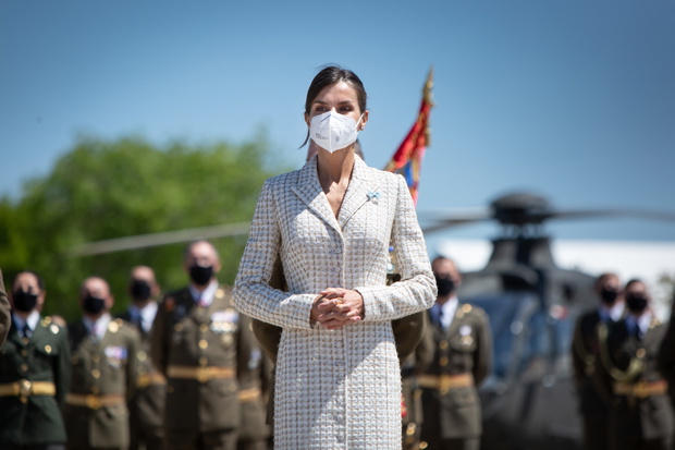 Queen Letizia Attends A Military Event In Colmenar Viejo