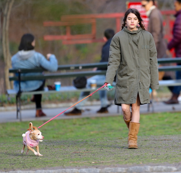 Suri Cruise spaceruje z psem