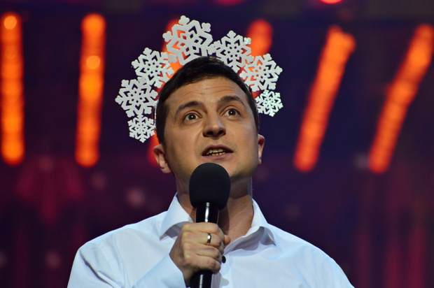 Actor Vladimir Zelensky during the shooting of the program "