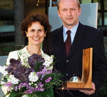 Maciej Płażyński, żona Elżbieta Płażyńska, Srebrne Jabłka „Pani”, Warszawa, 24.06.2002 rok, jamnik - otwarciowe