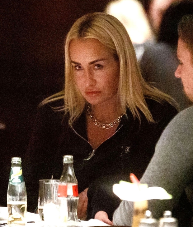 *EXCLUSIVE* Singer Sarah Connor spotted at the Vox Restaurant enjoying a candlelit dinner with her husband Florian Fischer in Berlin.