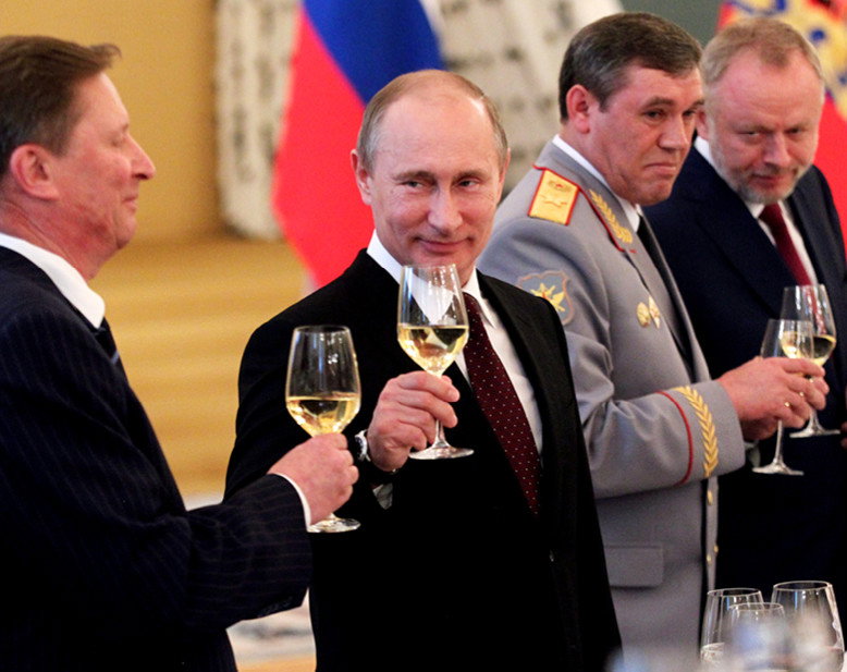 Władimir Putin, Sergey Ivanov, Valery Gerasimov, Moskwa, Rosja, 26.06.2013 rok