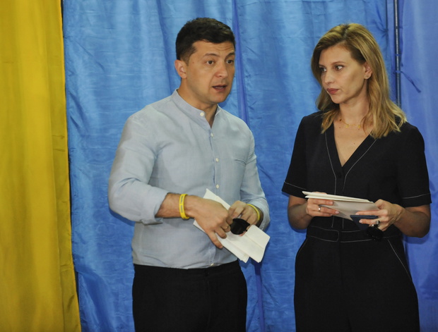 President of Ukraine Volodymyr Zelensky and his wife Olena