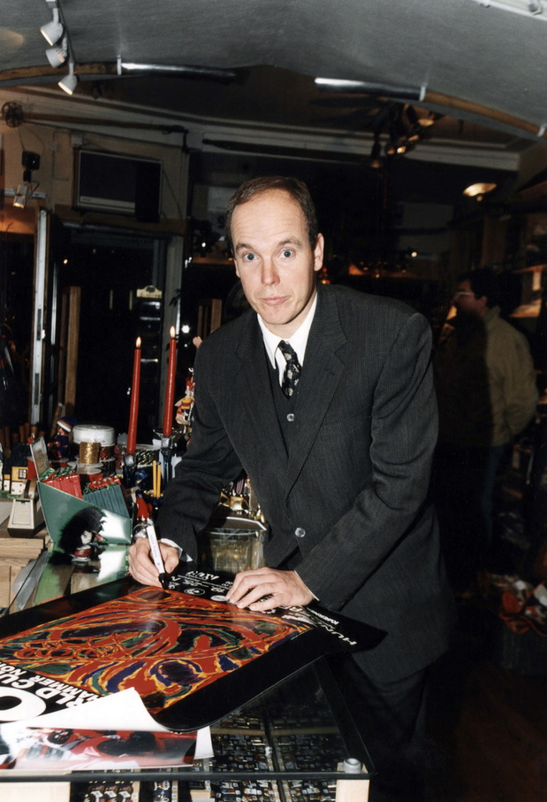 In Oslo on November 20, 1995, Prince Albert of Monaco (Future Albert Ii) Is Going To Take Part at Bobsleigh World Cup, here He Signs Posters (photo)