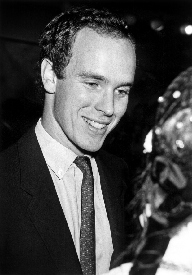 Prince Albert De Monaco (Future Albert Ii) during A Preview in A Parisian Gallery March 28, 1984 (b/w photo)
