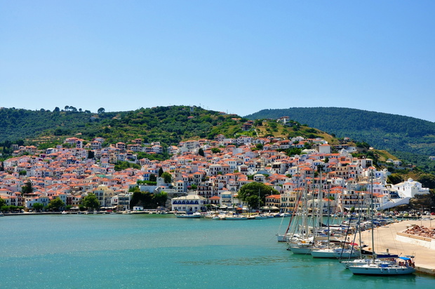 Skopelos island, Sporades, Greece – June 25, 2016: View o