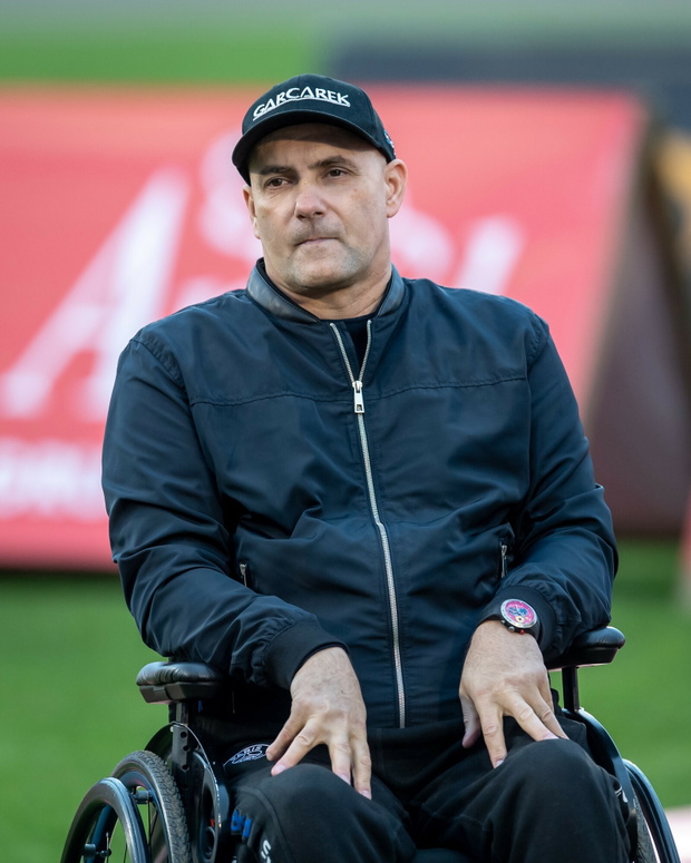 Tomasz Gollob podczas towarzyskiego meczu ?uzlowego Polska -Rosja