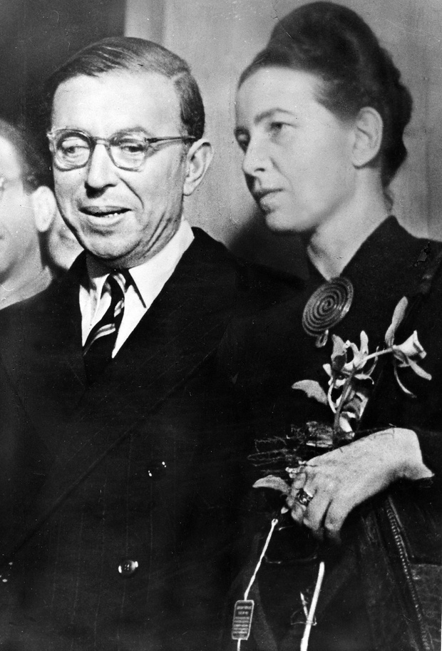 'Simone de Beauvoir, French writer, with Jean-Paul Sartre - 1948 (Photo by ull