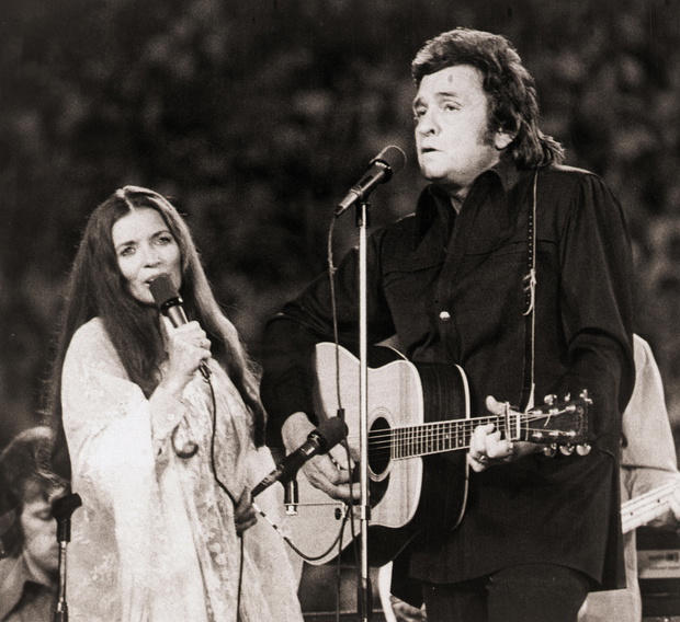 Johnny Cash and Wife June Carter Cash in Concert