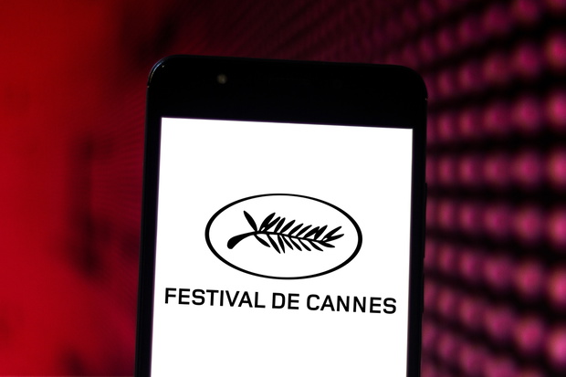 In this photo illustration the Cannes Festival logo is seen
