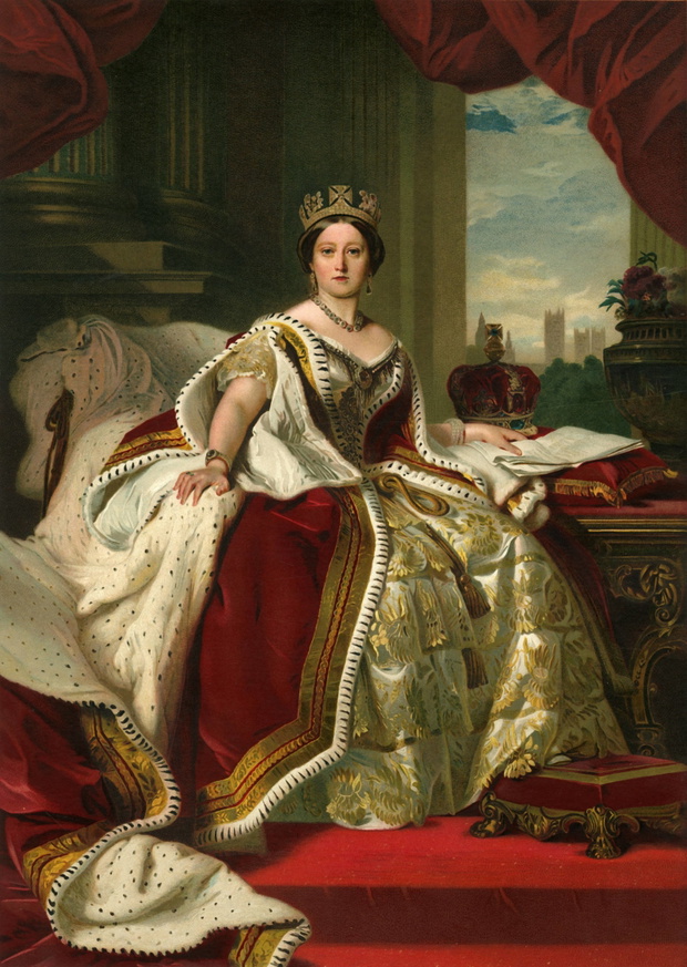 'Her Majesty The Queen in Her Robes of State', 1859, (c1897). Artist: Eyre &amp; Spottiswoode.