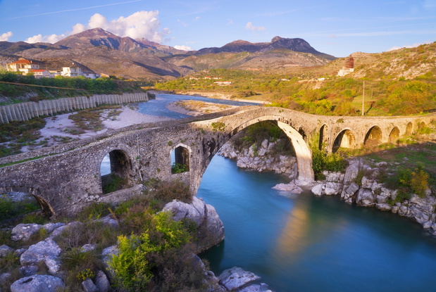 The Old Mes Bridge in Shkoder, Albania