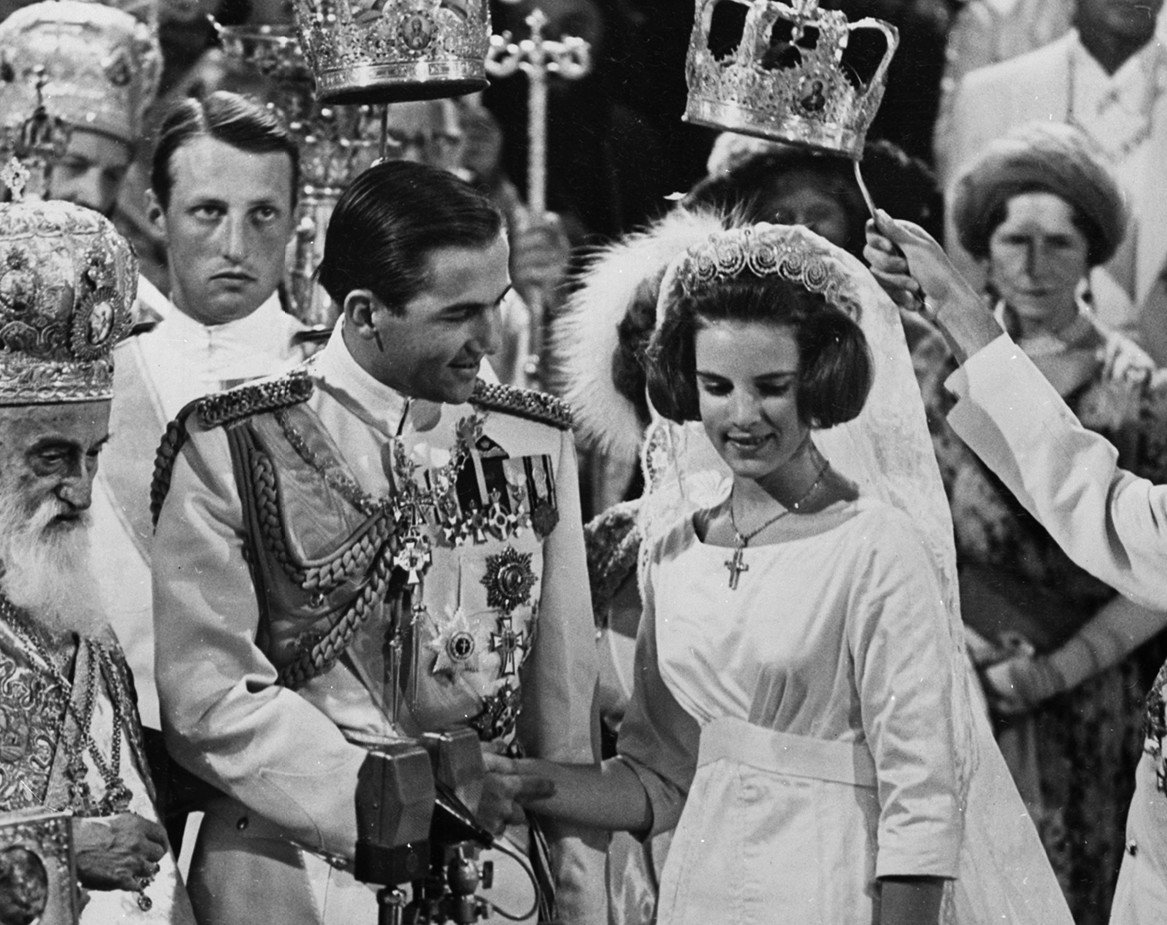 Konstantyn II Grecki, Anna Maria Grecka królowa Grecji, Ateny, Grecja, ślub pary, 21.09.1964 rok