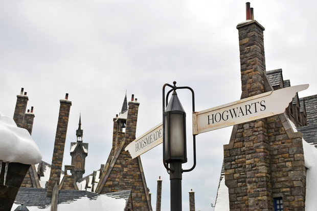 Harry Potter theme hogwarts street sign at Universal Studios Jap