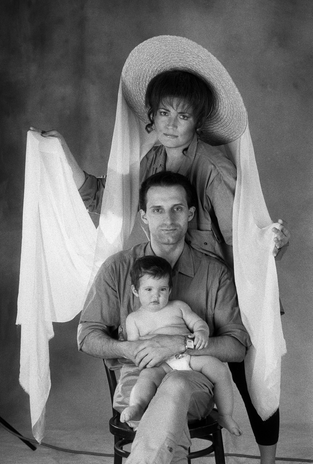Agnieszka Fatyga, mąż Wojciech Olszański, córka Michalina Olszańska, Warszawa, 1992 rok