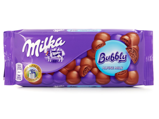 BUCHAREST, ROMANIA JULY 18, 2015. Milka Bubbly Chocolate bar, ae