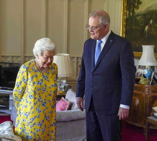Queen Elizabeth II Meets Australian PM At Windsor Castle