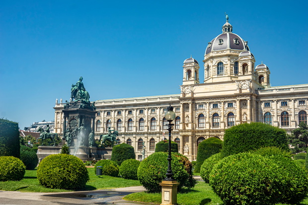 View of the Natural History Museum in Vienna, Austria