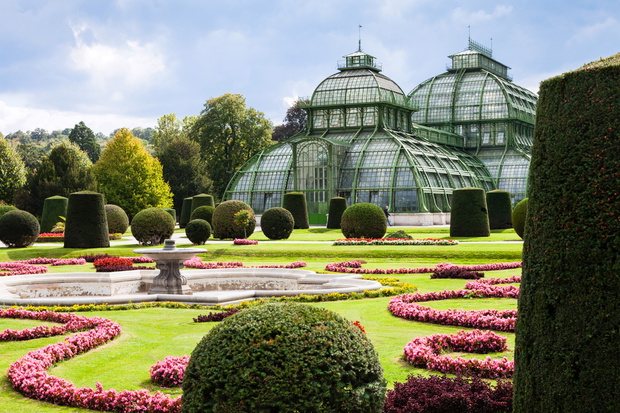 VIENNA, AUSTRIA - SEPTEMBER 29, 2015: Palmenhaus pavilion greenh