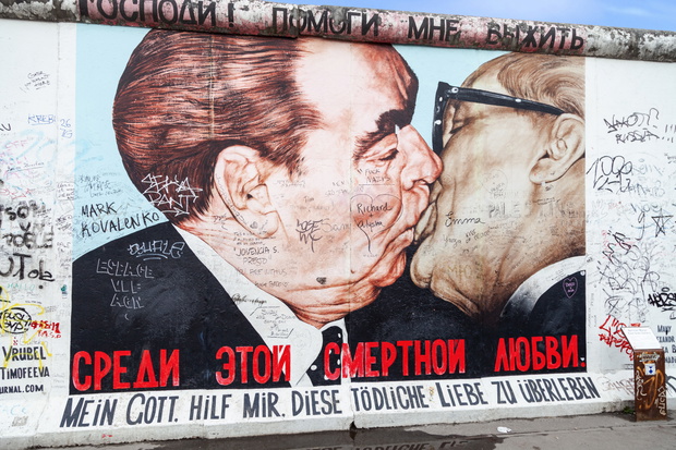 Graffiti at the East Side Gallery on April 17, 2013 in Berlin, G