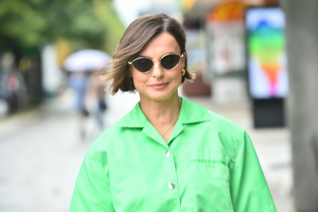 Katarzyna Soko?owska   przed studiem DD TVN