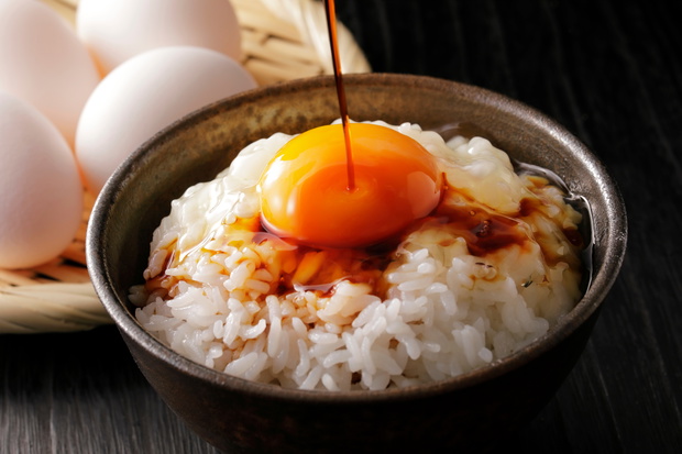 卵かけご飯　Raw egg on white rice, Japanese food