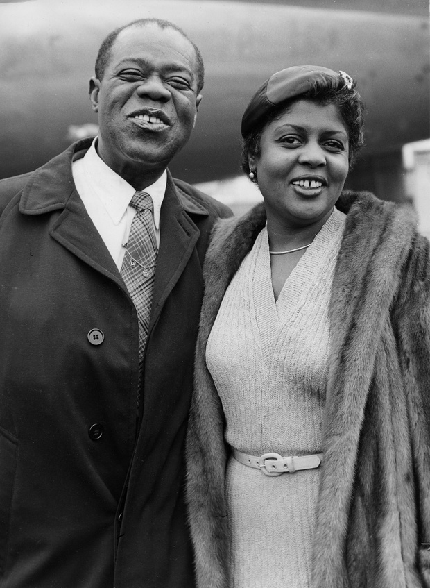 Armstrong, Louis - Jazztrompeter, USA/ mit Ehefrau Lucille