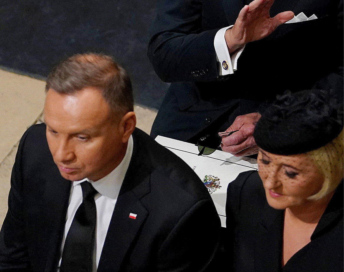 Pogrzeb Elżbiety II, Opactwo Westminsterskie, 19.09.2022. Andrzej Duda, Agata Kornhauser-Duda