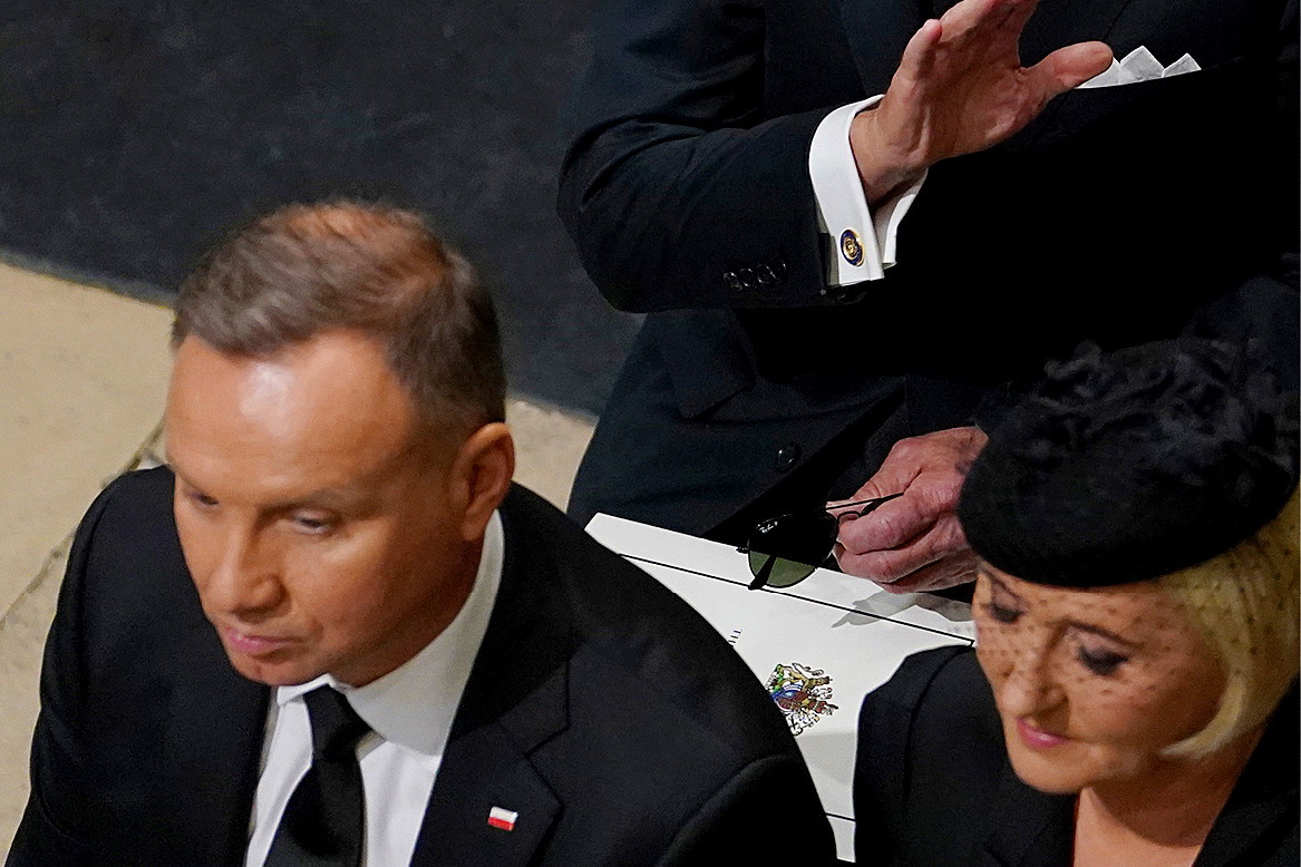 Pogrzeb Elżbiety II, Opactwo Westminsterskie, 19.09.2022. Andrzej Duda, Agata Kornhauser-Duda